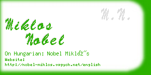 miklos nobel business card